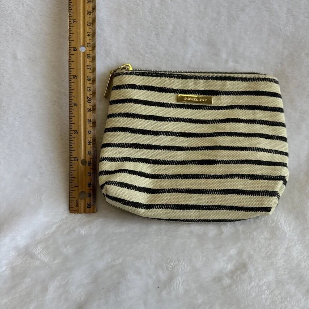 SOPHIA JOY Makeup Cosmetic Zipper Bag Stripes Travel Purse Organizer‎